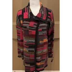 NIC+ZOE Multicolor Cardigan Sweater Cotton Blend Size M